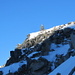 im Abstieg zum Rottällipass und Blick zurück zum Gipfelsteinmännchen