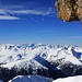 Fantastiche Panoramaaussicht beim Skidepot auf zirka 2950m Höhe.<br /><br />Am Horizont ist der Ringelspitz / Piz Barghis (3247,4m) zu sehen, er ist der höchste Gipfel vom Kanton Sankt Gallen.