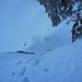 Nach der Crux – wegen zuwenig Schnee, muss man sich den Eintritt in den Gipfelbereich hart erkämpfen