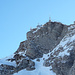 Drei Bergsteiger beim direkten Angriff auf den Säntis-Gipfel