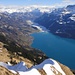 herrlicher Blick über den Aufstieg von der Ällgäuwlicka hinweg nach Brienz, über den See, gegen Meiringen und Zentralschweizer Alpen