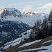 Morgenstimmung im Aufstieg von Mathon zur Alp Mursenas im Muntogna da Schons; Blick auf Piz Vizan, Vizna Pintg & Piz Calandari; die Schneeverhältnisse sind frühlingshaft....