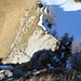 Blick zurück: Der Felsaufschwung zwischen Koraspitz und Langspitz kann in gutem Fels links (westlich) der Kante erklettert werden (I-II)