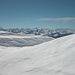 Auf der Einsattelung im W-Grat: Walliser Alpen von Dent Blanche über Grand Combin bis Mont Blanc