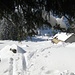 Fir Tree's View Richtung Alp Rinderweid - 5 Minuten später rutschte die Hälfte der Schneedecke vom Dach hinunter... --> erheblich!! :-)