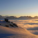 Nebelmeer, Sonnenuntergang und ganz hinten die Berner Hochalpen - Herz, was willst Du mehr?