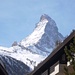 das Matterhorn begrüsst uns beim Eintreffen in Zermatt
