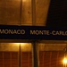 Ankunft mit der Bahn von Nice im unterirdischen Bahnhof von Monaco.