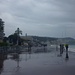 Regen und Wind an der Flaniermeile von Nice.