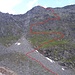 Aufstiegsroute durch die unnahbare, steile Flanke der Knotenspitze (versichert, T4, I)