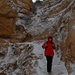 Jacky zu Beginn des Abstieges in den Canyon - Schnee liegt teilweise bis 20cm tief