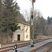 Bahnhof Bärenstein, historisches Signal und eins von zwei verbliebenen Wasserhäusern in Sachsen