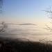 Großer Zschirnstein, Ausblick Richtung Nordosten, nur Kleiner und Großer Winterberg ragen aus dem Nebel