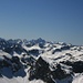 Blick von der Großen Schlicke in die Allgäuer Alpen, in der Bildmitte der Hochvogel