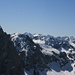 Blick von der Großen Schlicke zu Köllenspitze und Rote Flüh, dahinter Lechtaler und Allgäuer Alpen