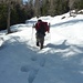 Tratti di sentiero puliti, e tratti con neve alta e non portante, si affonda spesso fino all' inguine ... una faticaccia !