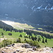Blick über den Chüeboden runter Richtung Sämtiser Alpen. Diesen Blick hat man, wenn man noch etwas über Schrofen kraxelt