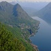 Herrliche Tiefblicke auf den östlichen Arm des Lugano Sees.