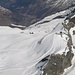 Tiefblick ins Skigebiet und nach Saas Fee