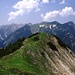 Blick in die westlichen Ammergauer Alpen,in der Mitte Frieder und Friederspitz