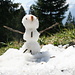 Der wohl letzte Schneemann der Saison - dieser diente in erster Linie dazu dem Würstebraten-Feuer auch wirklich den Garaus zu machen.