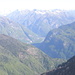 Dalla cima, veduta sulla Val Maggia e Cevio
