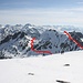 <b>A sinistra si scende verso il Passo di Lucendro, a destra si risale fino alla cresta che congiunge la Quota 2758 m alla Fibbia</b>.