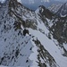 Den Schinhorn Südostgrat erreicht man von links Unten auf zirka 3620m. Gegenüber in der Gratverlängerung ist das Nördliche Wysshorn (3625m).