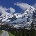 Eiger und Mönch. Rechts in dieser schmalen Flanke gehts hoch zur Guggihütte.