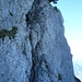 Der Müllerkamin ist die schwierigste Kletterstelle des Nordgrates