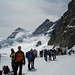 Rummel beim Jungfraujoch (wir sind dann schnell weiter zur Mönchsjochhütte...)<br />Im Hintergrund das Rottalhorn und die Jungfrau (4158m)