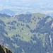 In unteren Bildmitte Alp Gumm, links Studberg und rechts Regenflüeli