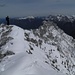 Blick zur Oberen Wettersteinspitze, das Karwendel