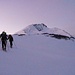 04:54 Uhr - kurz vor dem 100 Höhenmeter Ab- & Aufstieg, zwischen dem Alphubel- & Mellichgletscher
