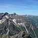 Ausblick auf die Walsertaler Berge: Liechelkopf, Elfer und Widderstein 