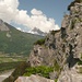 Klettergebiet Petit Verdon, im Hintergrund Gonzen und Gauschla