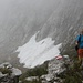 Max, su un tratto del  sentiero Orobico, l'esposizione a nord ha mantenuto la presenza di neve anche al  di sotto dei 2000 m.