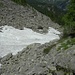 letzte Schneefelder im Abstieg vom Passo del Bùsan