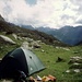 Lager unterhalb des Archa-Tor-Passes, Blick auf den Terskej-Alatau