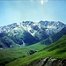 Zelten unterhalb des Atsunta mit Blick auf den Tusheti-Kaukasus.