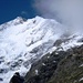 Piz Bernina mit wolkenumhülltem Biancograt