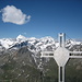 Am Gipfelkreuz mit Blick zum Dreigestirn Ortler - Zebru - Königspitze