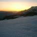Pünktlich vor Sonnenaufgang auf dem P.2756m beim Rossbodenjoch.