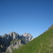 Das Gipfelkreuz und die Gipfel Widderalpstöck bis zum Altmann