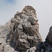ausgesetzte Felsen in der Nähe des Gipfels der Furchetta