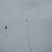 40...45 ° Hang beim Aufstieg hinauf den Persgletscher hin zur Fuorcla Trovat um die Runde zur Ref. Diavolezza zu schliessen