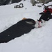 Foto vom der ersten Besteigungsversuch 2./3.6.2011:<br /><br />Mein Biwakschlafplatz in tiefem Neuschnee auf etwa 2900m.
