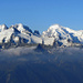 Les Drus (zwischen Aiguille Verte und Mont Blanc). Wer weiss wie der Gipfel links von Aiguille Verte heisst ? 