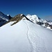 Gipfelankunft Piz Morteratsch - links Biancograt
