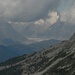 herangezoomt: der Aletschgletscher hinter der Riederalp